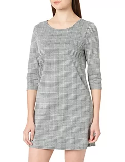 Sukienki - ONLY Petite Women's ONLBRILLIANT 3/4 Check Dress Petite JRS sukienka, Black/Checks:Cloud Dancer, XS, Black/Checks:cloud Dancer, XS - grafika 1