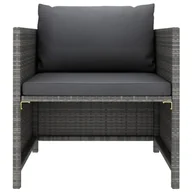 Sofy ogrodowe - VidaXL Sofa ogrodowa z poduszkami, szara, polirattanowa 313496 - miniaturka - grafika 1