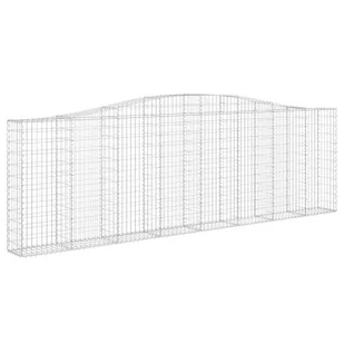 VIDAXL Łukowaty kosz gabionowy 400x30x120/140 cm, galwanizowane żelazo - Ogrodzenia - miniaturka - grafika 3