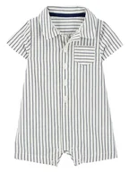 Pajacyki dla niemowląt - carter's Kombinezon w kolorze biało-szarym - miniaturka - grafika 1