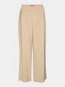 Spodnie damskie - Vero Moda Spodnie materiałowe Carmen 10278926 Beżowy Wide Leg - miniaturka - grafika 1