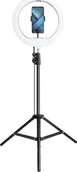 Wyposażenie ciemni fotograficznej - Lampa pierścieniowa Techonic LED Ring Stream pierścieniowa 13 cali z uchwytem na telefon + statyw - miniaturka - grafika 1
