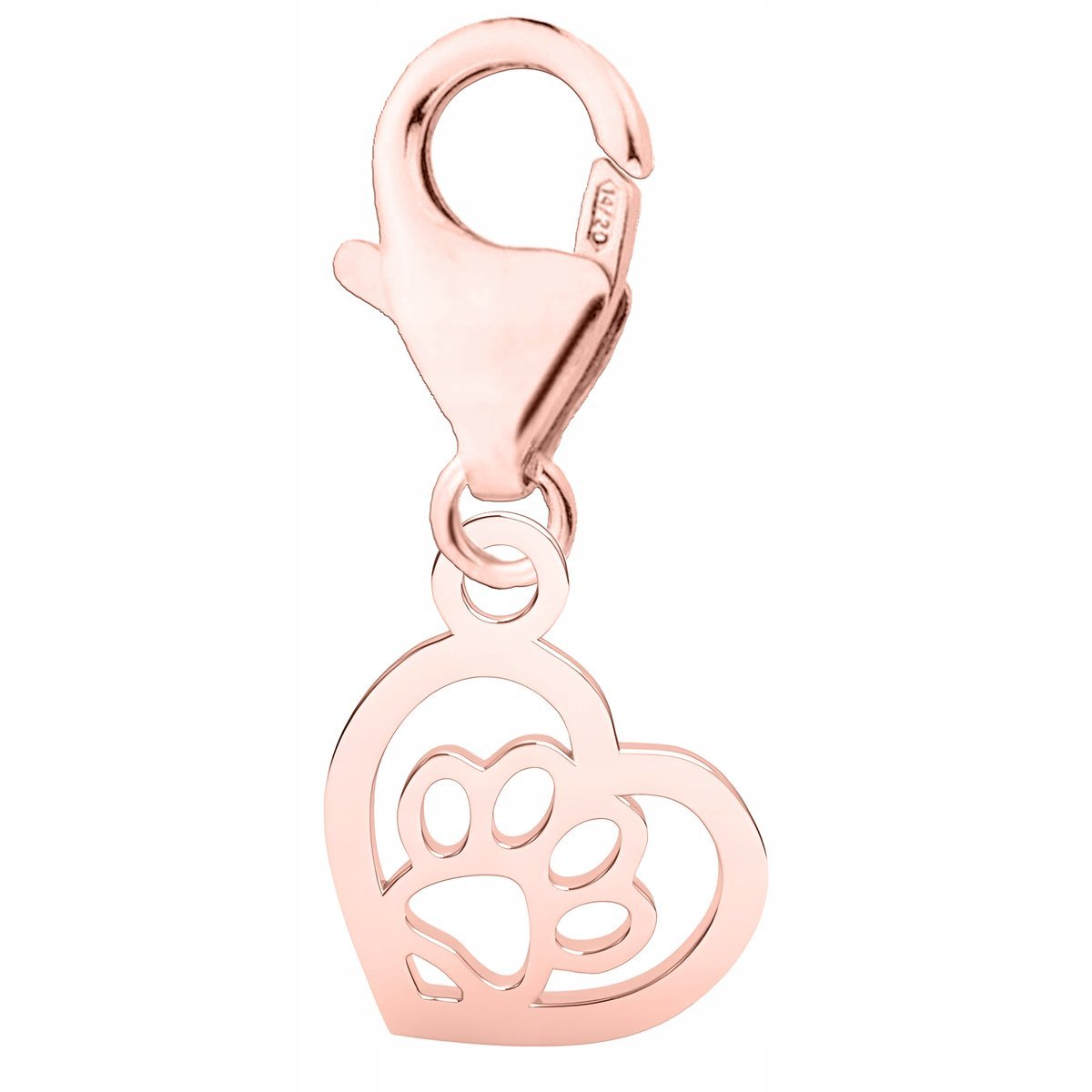 Zawieszka Pozłacana Blaszka z Psią Kocią Łapką Łapa Odcisk SREBRO 925