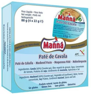 Portugalska pasta z makreli 4x22g Manná - Konserwy i dania rybne - miniaturka - grafika 1