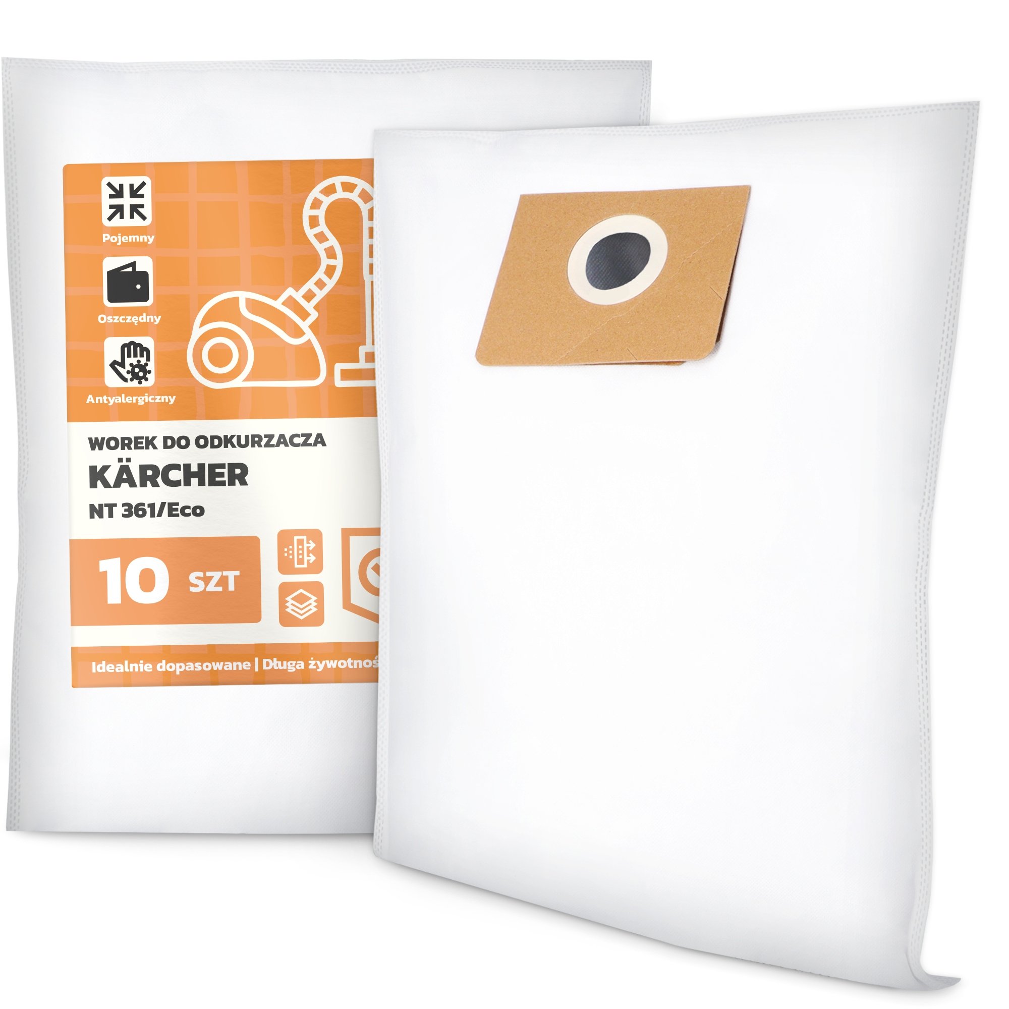 10x Worek do Odkurzacza Kärcher Nt 361/Eco Flizelinowy Duży Torba Worki G9