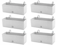 Donice - 6x Doniczka balkonowa 51cm + uchwyty / haki, nawadniacz Skrzynka na balkon - miniaturka - grafika 1