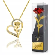 Biżuteria dla dzieci - ZŁOTA RÓŻA NASZYJNIK 925 złocony z GRAWEREM na DZIEŃ BABCI - miniaturka - grafika 1