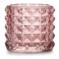 Świeczniki - Świecznik MALAGA kolor pudrowy róż styl glamour ameliahome - CANDLEHOLDER/AH/MALAGA/POWDERPINK/9,5X8,8 - miniaturka - grafika 1