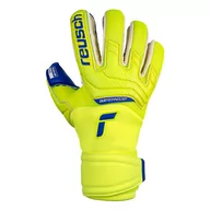 Piłka nożna - Rękawice bramkarskie Reusch Attrakt Duo żółto-niebieskie 5270055 2199 - rozmiar rękawic - 10 - miniaturka - grafika 1