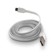 Kable USB - Kabel micro USB FOREVER silikonowy, płaski, biały - miniaturka - grafika 1