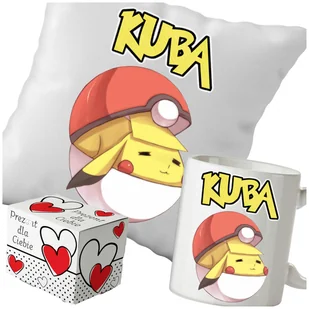 Kubek + Poduszka Pokemon Pikachu 330ml 40x40cm i Opakowanie Na Prezent - Gadżety dla niej i dla niego - miniaturka - grafika 1