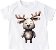 Koszulki dla dziewczynek - Koszulka dla dziecka ze świątecznym zwierzątkiem zwięrzątko3 - miniaturka - grafika 1