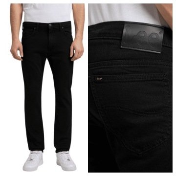 Spodnie Jeansowe Męskie Lee Rider Czarne Klasyczne Dopasowane W32 L32
