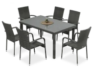 Meble ogrodowe - Meble Technorattanowe Fiesta/Venecja 6+1 Dolphin Grey - miniaturka - grafika 1