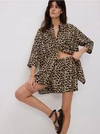 Moda i Uroda OUTLET - Reserved - Wzorzyste szorty z lnem - wielobarwny - miniaturka - grafika 1