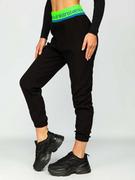Spodnie sportowe damskie - Czarne spodnie dresowe damskie Denley H1007A - miniaturka - grafika 1