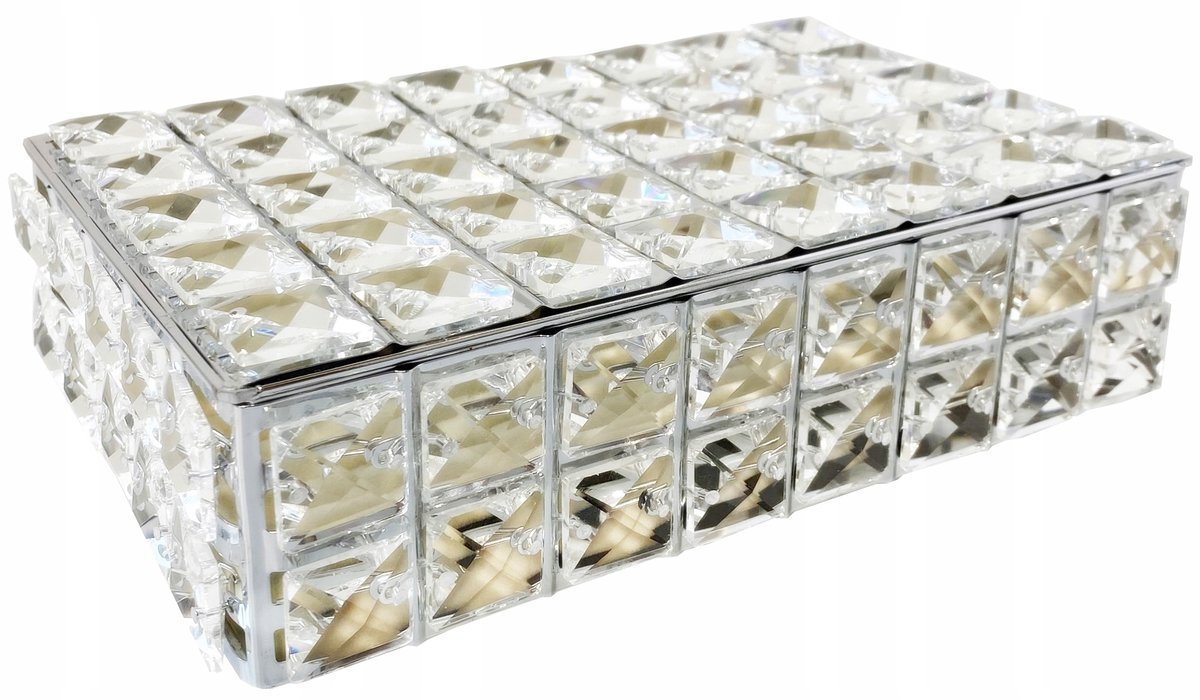 SZKATUŁKA METALOWA PUDEŁKO na biżuterię kryształy