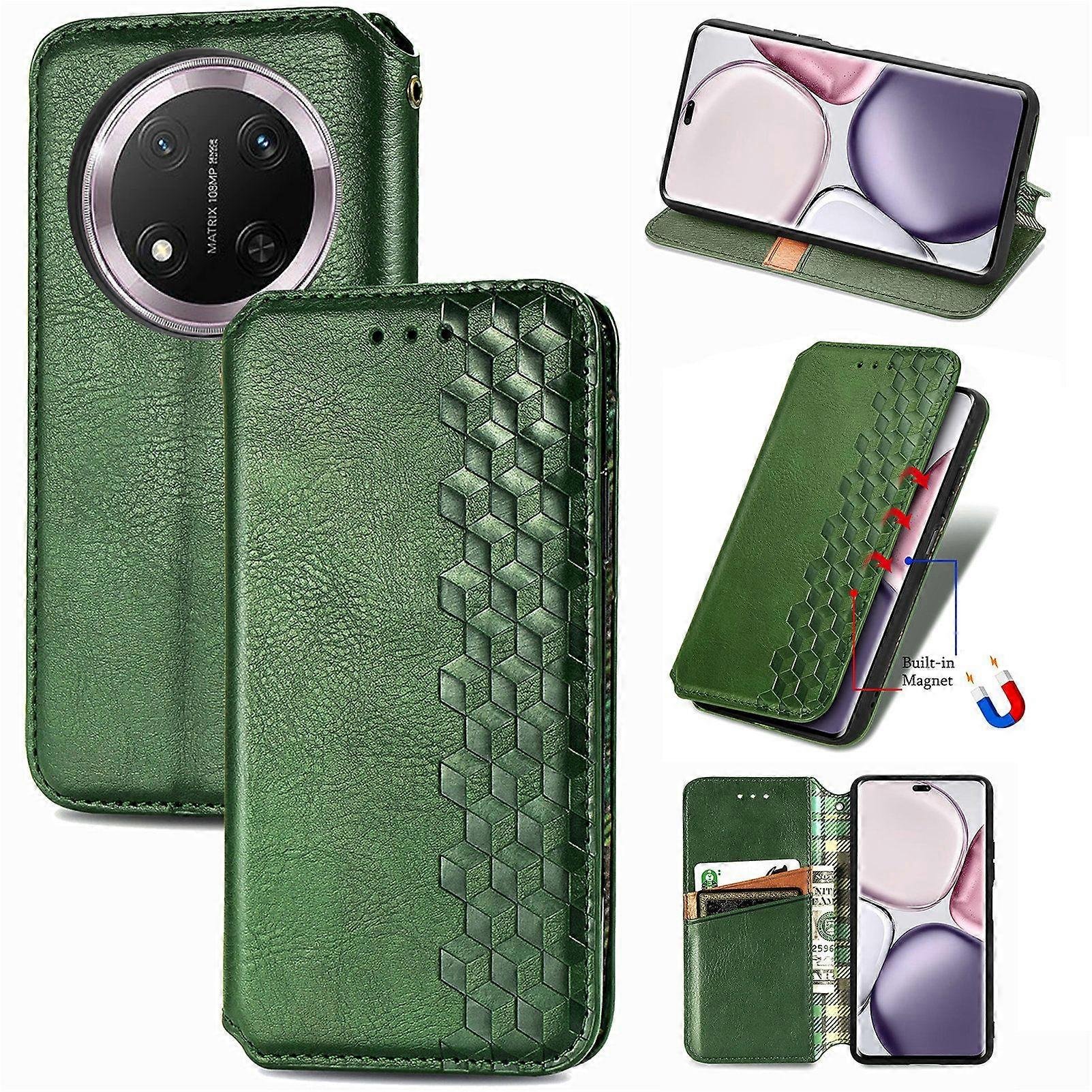 Foxdock Etui na Honor Magic 7 Lite PU Skórzane etui z klapką z klapką z portfelem z uchwytem na kartę Odporny na wstrząsy pokrowiec kompatybilny z ...