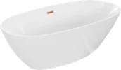 Wanny - Mexen Eris wanna wolnostojąca 170 x 80 cm, biała, przelew miedź szczotkowana - 53441708000-65 - miniaturka - grafika 1