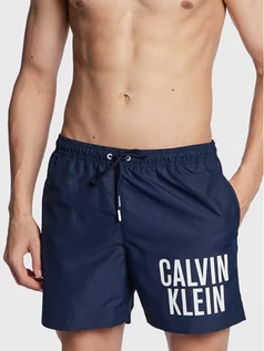 Kąpielówki męskie - Calvin Klein Swimwear Szorty kąpielowe KM0KM00794 Granatowy Regular Fit - grafika 1