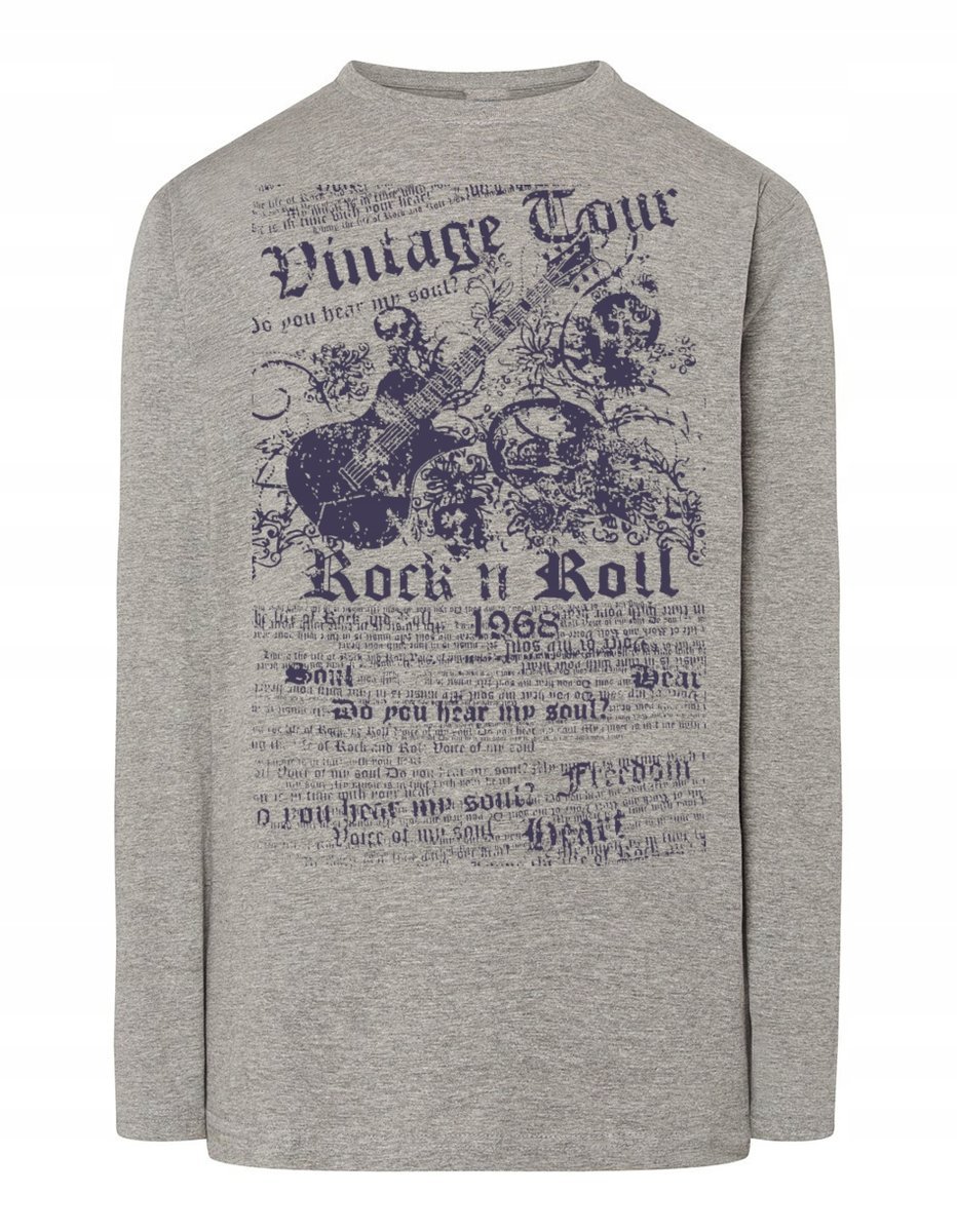 Longsleeve męski nadruk plakat ROCK'n ROLL r.XS