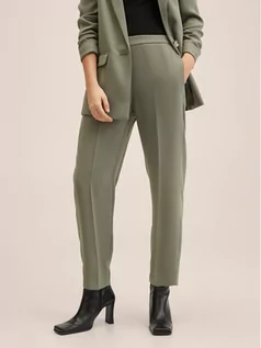 Spodnie damskie - Mango Spodnie materiałowe Semiflu 27083262 Zielony Regular Fit - grafika 1