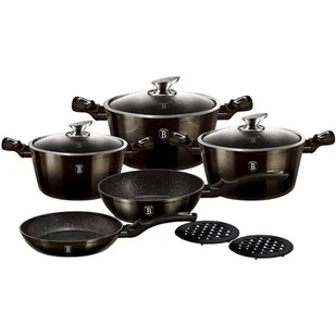 Berlinger Haus ZESTAW GARNKÓW 13 ELE METALLIC SHINY BLACK BH-6615 BH-6615 - Zestawy garnków i patelni - miniaturka - grafika 1