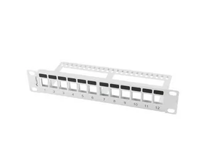 Lanberg PATCH PANEL PUSTY 12 PORT 1U 10&quot Z ORGANIZEREM DO MODUŁÓW KEYSTONE SZARY PPKS-9112-S - Akcesoria do szaf serwerowych - miniaturka - grafika 4