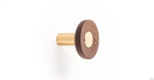 Wieszak ścienny Zoot 60 Drewniany Orzech Włoski ze Złotym - Wieszaki i stojaki - miniaturka - grafika 1