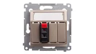 Gniazdka elektryczne - Kontakt Simon 54 Gniazdo głośnikowe pojedyncze z polem opisowym złoty mat Kontakt 54 - miniaturka - grafika 1