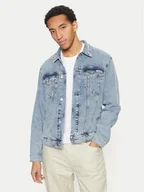 Kurtki męskie - Calvin Klein Jeans Kurtka jeansowa J30J326552 Niebieski Straight Fit - miniaturka - grafika 1