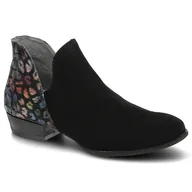 Botki damskie - Czarne Botki Maciejka Damskie Skórzane Obuwie - miniaturka - grafika 1