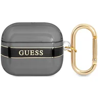 Akcesoria do słuchawek - Etui Guess do AirPods 3 cover czarny/black Strap Collection - miniaturka - grafika 1