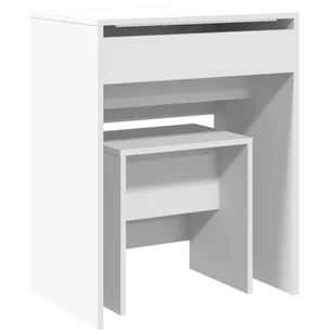 vidaXL Toaletka z taboretem biała 60x40x113,5 cm - Toaletki - miniaturka - grafika 1