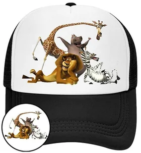 Czapka z Daszkiem Madagaskar Czarna z Nadrukiem Siatka Bejsbolówka - Czapki i chusty sportowe męskie Czapka z Daszkiem Madagaskar Czarna z Nadrukiem Siatka Bejsbolówka - Czapki i chusty sportowe męskie - miniaturka - grafika 1