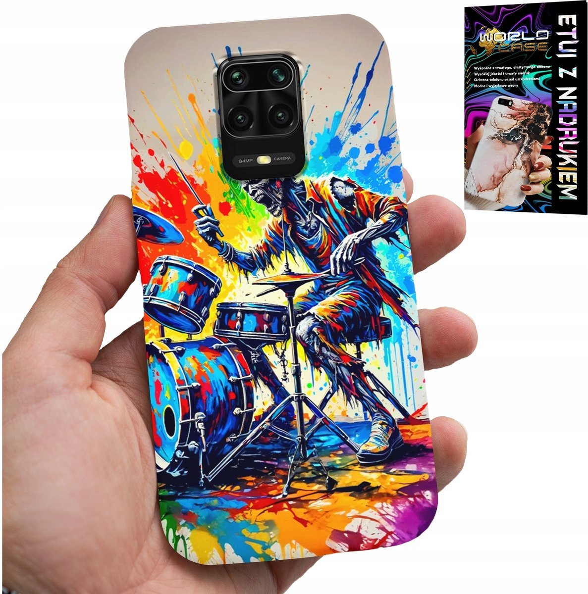 ETUI DO XIAOMI NOTE 9 PRO / 9S - ROCK PERKUSJA BĘBNY KOŚCIOTRUP POKROWIEC