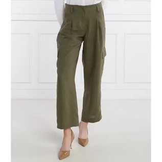 Spodnie damskie - RIANI Lniane spodnie cargo | Loose fit - grafika 1