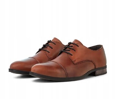 JACK % JONES MĘSKIE BUTY PÓŁBUTY BRĄZOWE ELEGANCKIE 42 1JOR