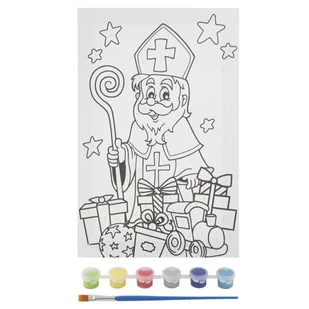 OBRAZ DO MALOWANIA ŚWIĄTECZNA KOLOROWANKA + farby - Zabawki kreatywne - miniaturka - grafika 1