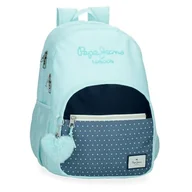 Plecaki szkolne i tornistry - Pepe Jeans Dalma Plecak szkolny Dwukomorowy dostosowany do wózka niebieski 32x44x22 cm Poliester by Joumma Bags, Niebieski, 32x45x15 cms, Dwukomorowy plecak szkolny z możliwością dostosowania do wózka - miniaturka - grafika 1