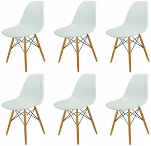 Zestaw 6 Krzeseł Design Dsw France Biały - Krzesła - miniaturka - grafika 1