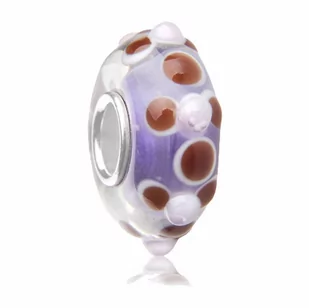 Murrano Charms Zawieszka Koralik Srebrny FIOLETOWY POTWÓR SS-138 - Charmsy - miniaturka - grafika 1