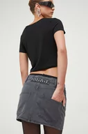 Spódnice - Rotate spódnica jeansowa kolor szary mini ołówkowa - miniaturka - grafika 1