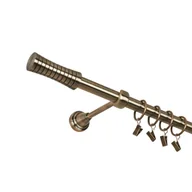 Karnisze - Karnisz pojedynczy 19 mm antyczny mosiądz 160 cm Cylinder żabka - miniaturka - grafika 1