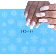 Ozdoby bożonarodzeniowe - Naklejki na paznokcie świąteczne śnieżynki - miniaturka - grafika 1