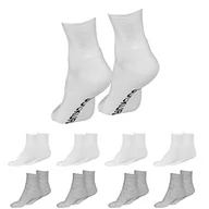 Skarpetki damskie - Carehabi 8 par skarpet męskich i damskich, z recyklingu, włókna poliestrowego, do sneakersów, skarpety sportowe, skarpety funkcyjne, skarpety do biegania, biały i szary., L - miniaturka - grafika 1