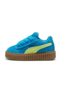 Buty dla dziewczynek - Puma sneakersy zamszowe dziecięce x Fenty CREEPER PHATTY INF kolor niebieski - grafika 1