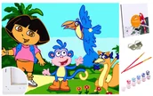 Malowanie po numerach - Zestaw do malowania po numerach dla dzieci, 20x30 cm, Dora i Przyjaciele - miniaturka - grafika 1