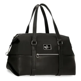 Pepe Jeans Christine Torba podróżna Czarna 40x25x20 cm Poliester z Detalami ze sztucznej skóry 20L by Joumma Bags, Czarny (Black), Talla única, torba podróżna - Torby podróżne - miniaturka - grafika 1