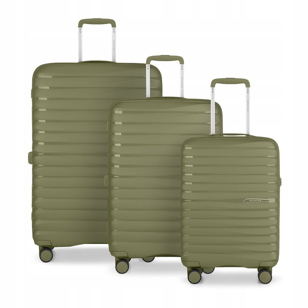 PUCCINI Zestaw WALIZEK Podróżnych Komplet Twarde Polipropylen 3w1 PP025-5A